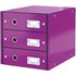LEITZ Schubladenbox Click & Store WOW, 3 Schübe, violett