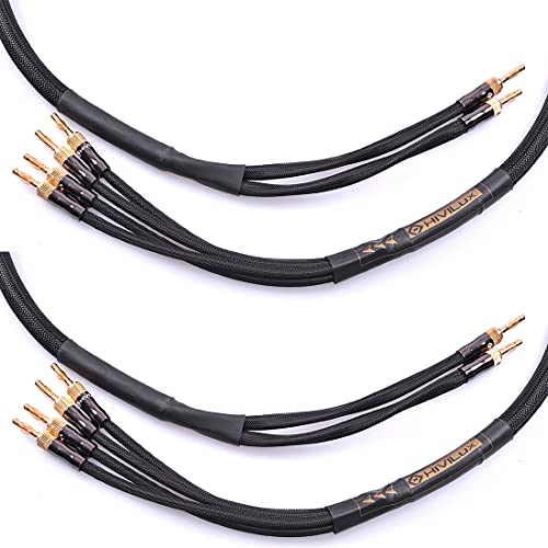 HiViLux Highend Lautsprecher LS 2xKabel OFC trennbar Bananenstecker für HiFi Stereo Paar 2x Kanal (Bi-Wiring 2.5m Paar)