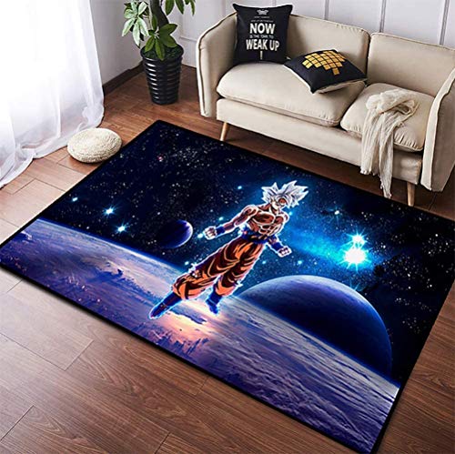 BILIVAN Superweicher Wohnzimmer-Teppich, 3D-Dragonball Z Goku, bedruckte Teppiche für Schlafzimmer, Zuhause, dekorativer Raum, Sofa, Teppiche (100 x 160 cm)