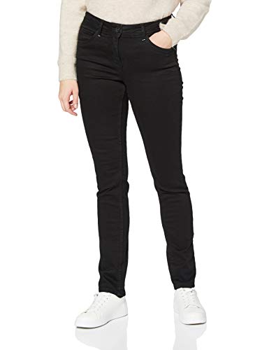 Cecil Damen 373629 Style Toronto Slim Fit High Waist Jeans, Black Denim, W27/L32