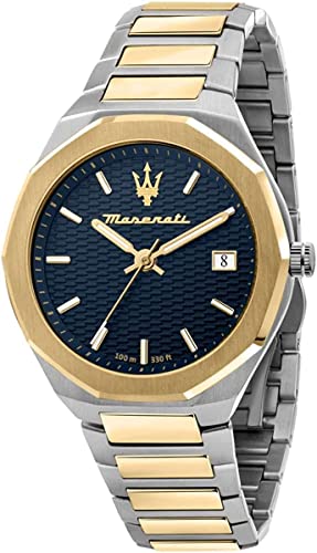 Maserati Stile Herren-Armbanduhr, analog, blaues Zifferblatt, R8853142008, Blau, Armband