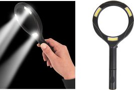 IWH Lupe mit COB LED-Beleuchtung, schwarz Kunststoffgeäuse, Handlupe mit LED-Licht, COB-Technologie, - 1 Stück (770665)