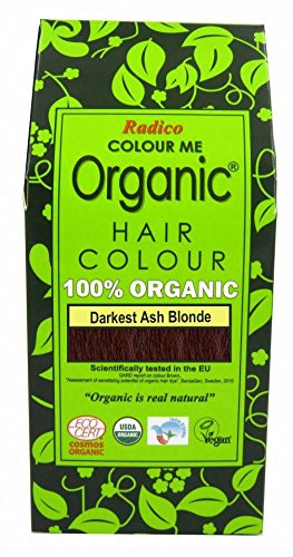 RADICO - 100% natürliche Haarfarbe - Sher Dunkies Aschblond - deckt graues Haar - schützt und nährt - zertifiziert durch Ecocert - 100 g