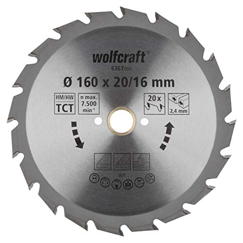 wolfcraft 1 Kreissägeblatt Hm, 20 Zähne ø160mm - 6367000