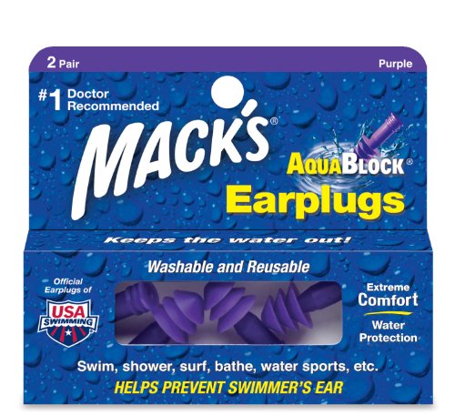 Macks Aqua Block – Ohrstöpsel für Schwimmen 8 Pair Standard dunkelviolett