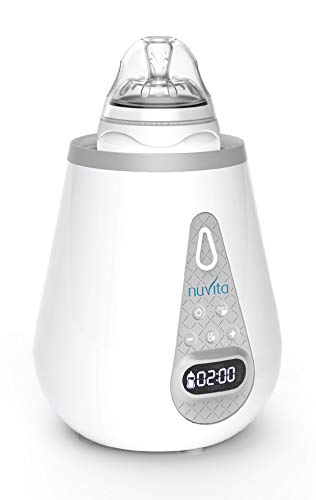 Nuvita 1170 Heizung Digitale Flaschen Für Milch und Lebensmittel 4 in 1 Sterilisator Heizung Flasche Ultraschnelle Erwärmung Allmählich Automatische Abschaltung Marke EU, Weiß