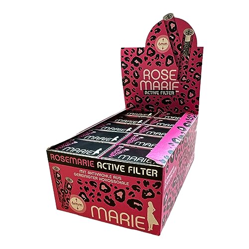 Marie 20619 Pink Active Slim-Aktivkohlefilter 6mm-10 Packungen a 34 Filter-im Leo-Look Rosemarie, Papier