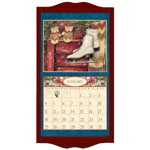 Lang Perfect Timing 1016004 Klassischer Vintage-Kalenderrahmen, 37,5 x 69,8 cm, Rot