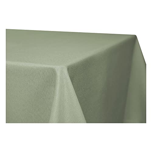Tischdecke rechteckig Leinenoptik Lotuseffekt Tischwäsche Wasserabweisend Tischtuch Fleckenabweisend Bügelfrei Abwischbar Waschbar Innen und Außen Perleffekt (130 x 340 cm, hellgrün)