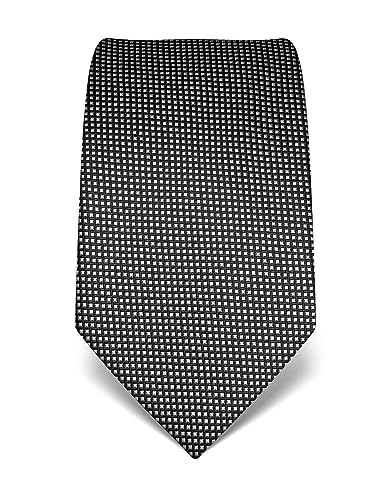Vincenzo Boretti Herren Krawatte reine Seide gestreift edel Männer-Design zum Hemd mit Anzug für Business Hochzeit 8 cm schmal / breit anthrazit