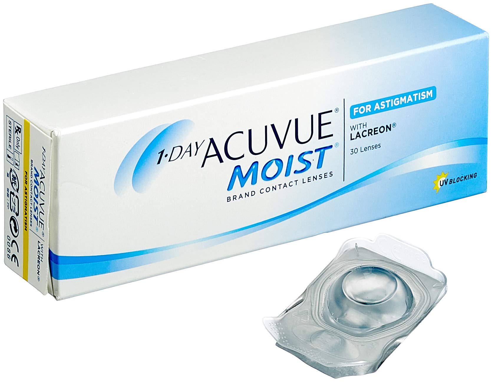 Acuvue 1-Day Moist for Astigmatism Tageslinsen weich, 30 Stück/BC 8.5 mm/DIA 14.5 / CYL -1.25 / ACHSE 120 / -7 Dioptrien