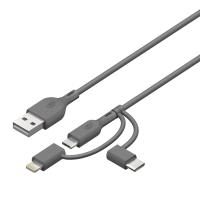 GP CY1N - Sync- & Ladekabel, USB-A -> Micro, USB-C, Lightning, 1,0 m