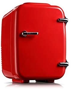 FBITE Autokühlschrank 4L Kleiner Kühlschrank Autokühlschrank Auto/Zuhause Minikühlschrank mit doppeltem Verwendungszweck Kleiner Haushalt Rot