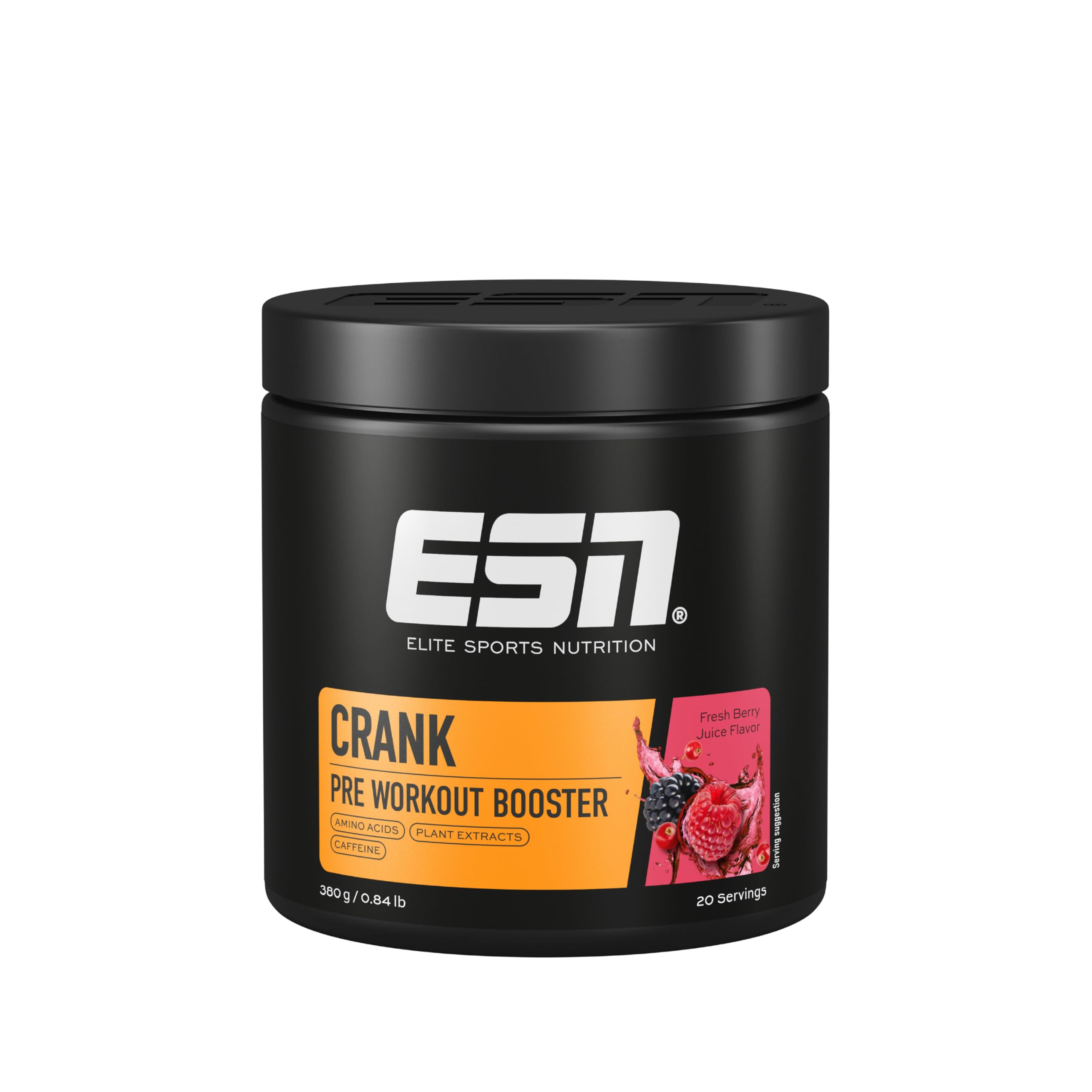 ESN Crank, Fresh Berry Juice, 380g, kompletter Pre Workout Booster