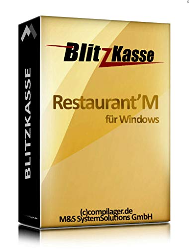 WIN Kassensoftware BlitzKasse Restaurant M für Gastronomie. 50 Tische, 2 Drucker. GDPdU, GoBD, TSE KONFORM