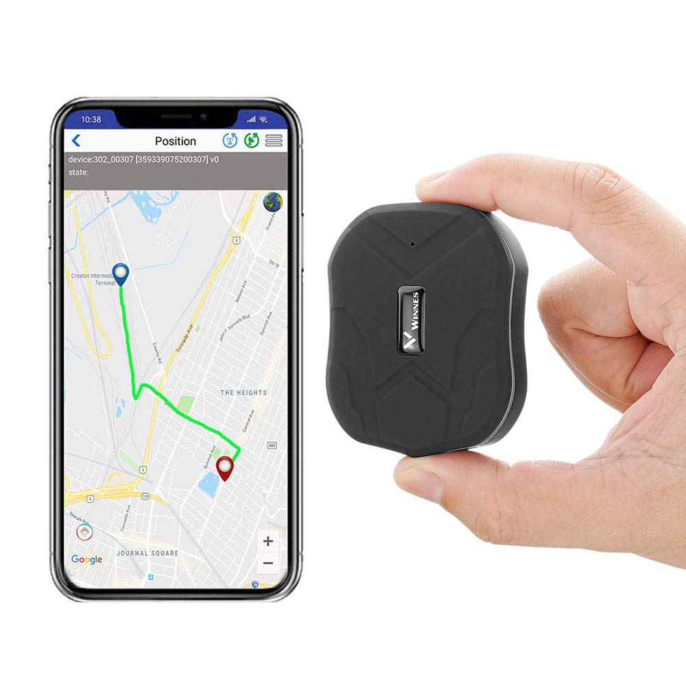 Winnes GPS Tracker, Notfallalarm Finder, SOS, Echtzeit-Tracking, mit kostenloser APP ohne ABO, für Auto, Haustier, Wertsachen, Motorrad, Fahrrad