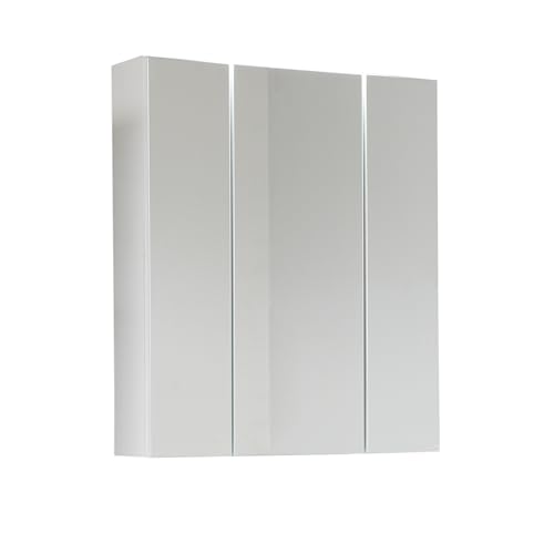 trendteam smart living Badezimmer Spiegelschrank Spiegel Monte, 60 x 74 x 18 cm Front: Weiß Hochglanz, Korpus: Weiß Melamin mit großem Sichtbereich