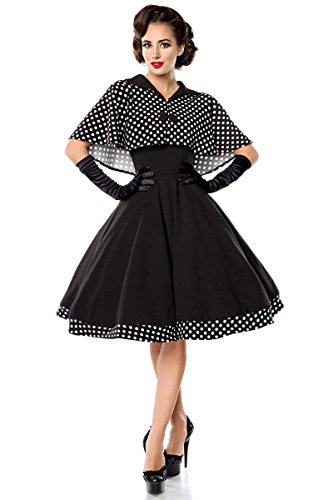 Belsira Swing-Kleid mit Cape Mittellanges Kleid schwarz 3XL