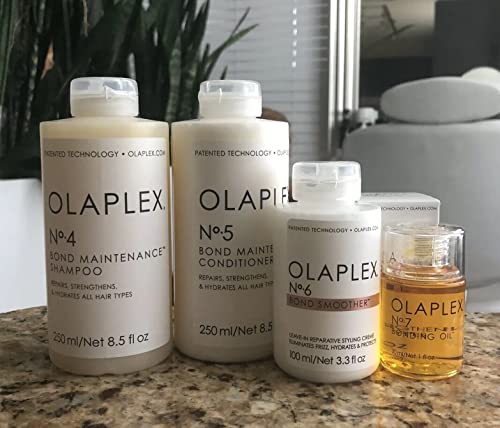 Olaplex Set - Olaplex Bond Maintenance Shampoo No 4 (250ml) + Olaplex Bond Maintenance Conditioner No 5 (250ml) + Olaplex Bond Smoother No 6 (100ml) + Olaplex Bonding Oil No 7 (30ml)