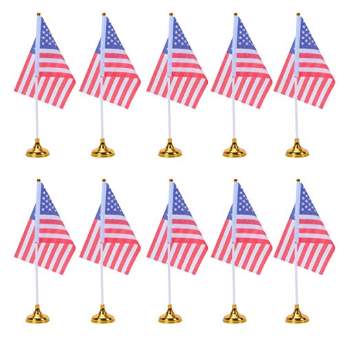 LIOOBO 48 Stücke Uns Fahnen Amerikanische Flagge Usa Uns Tabellenfahne mit Standfuß Internationale Welt Länderflaggen Banner Schreibtisch Dekoration