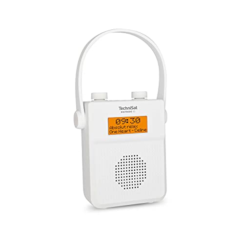 TechniSat Digitradio 30 (DAB Duschradio, UKW, integrierter Akku, Bluetooth, IP X5 Strahlwasser-geschützt), weiß