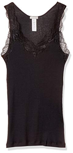 HANRO Damen Lace Delight Top Unterhemd, Schwarz (Black 0019), 36 (Herstellergröße: XS)