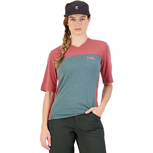 Mons Royale W Redwood Enduro Vt Colorblock-Grün - Merino Funktionelles lässiges Damen Merino Mountainbike T-Shirt, Größe