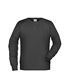 James & Nicholson Herren Raglan Sweatshirt - Sweatshirt im Raglanschnitt aus Bio-Baumwolle | Farbe: Black | Grösse: XL