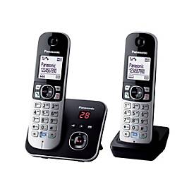 Panasonic KX-TG6822 - Schnurlostelefon - Anrufbeantworter mit Rufnummernanzeige - DECT - Schwarz + zusätzliches Handset
