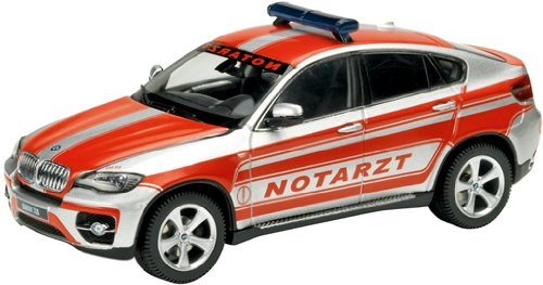 Schuco 450721400 - BMW X6 Notarzt, 1:43, silber / rot