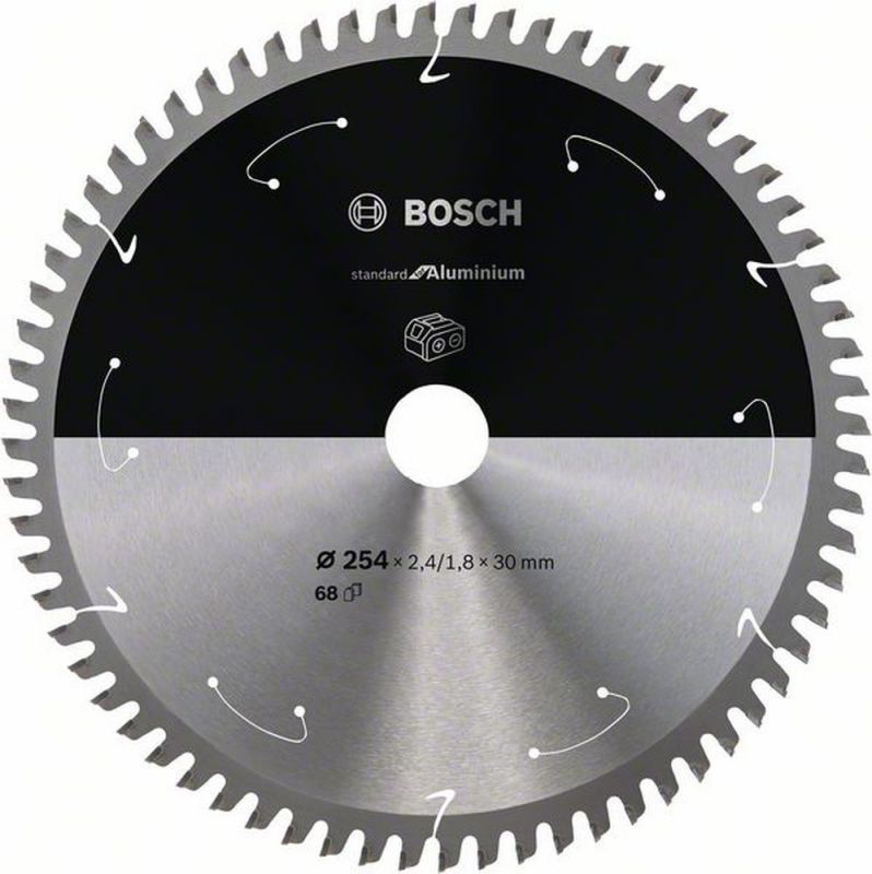 Bosch Akku-Kreissägeblatt Standard for Aluminium, 254 x 2,4/1,8 x 30, 68 Zähne 2608837780