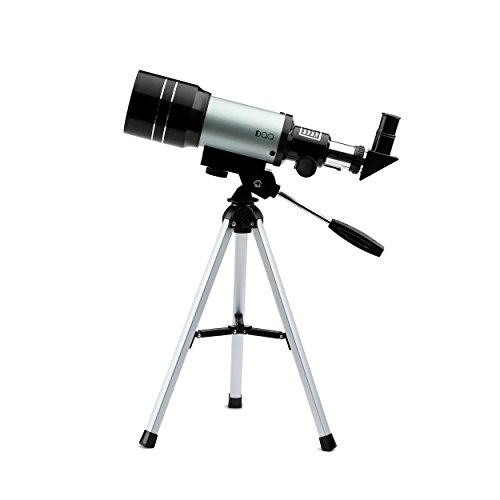 DQQ Teleskope Kinder Einsteiger Teleskop für Astronomie Refraktorteleskop mit Stativ Schwarz 70mm,3X Barlow Objektiv