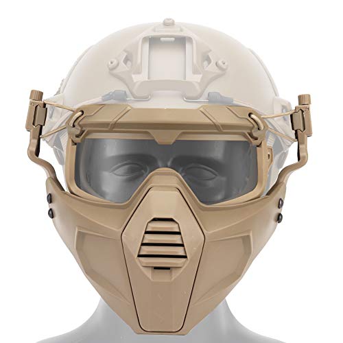 OAREA Fast Helm Schutzbrille Brille mit Abnehmbarer Gesichtsmaske Passend für Airsoft Paintball Halloween Party