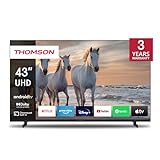 Thomson 43 Zoll (109 cm) UHD Fernseher Smart Android TV (WLAN, HDR, Triple Tuner DVB-C/S2/T2, Sprachsteuerung, Netflix, YouTube, Prime Video, Disney+) – 43UA5S13-2023