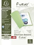 Exacompta 410012E Packung (mit 100 Aktendeckeln Forever, aus Recycling Karton 250 g, DIN A4, 21 x 29,7 cm) rot