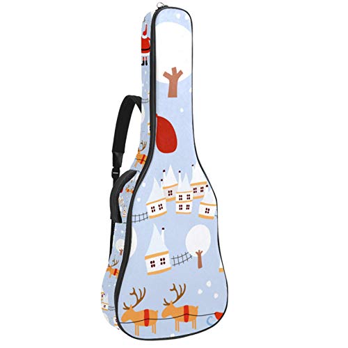 Gitarrentasche mit Reißverschluss, wasserdicht, weich, für Bassgitarre, Akustik- und klassische Folk-Gitarre, Weihnachtsmann