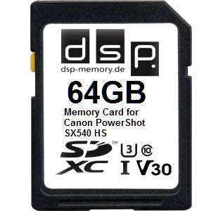 64GB Professional V30 Speicherkarte für Canon PowerShot SX540 HS