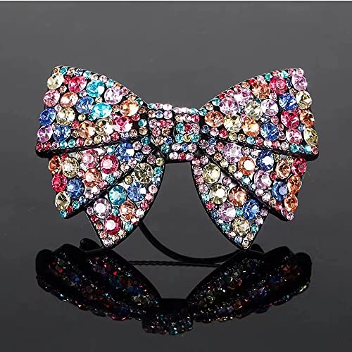 Haarnadel Rhinestones Butterfly Hair Clip Bow Crystal Rhinestones Hair Barrettes Rhinestone Bow Spring Clip for Hair Styling Accessories ( Size : A )