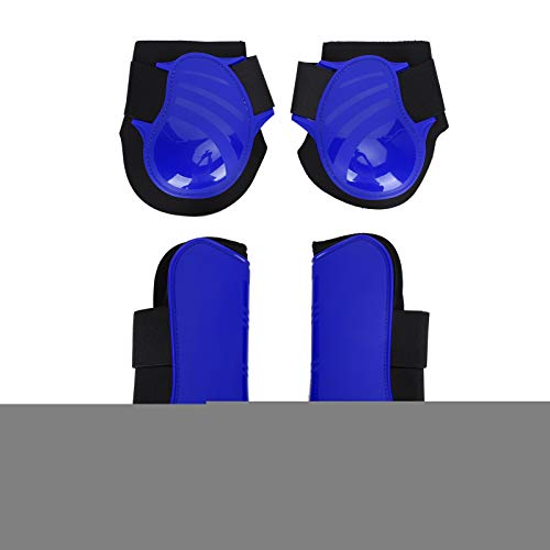 wosume Horse Legguard, Neopren PU Shell Durable Thickened Horse Legguard, Horse Legguard Inner Pad Legguard Bein für Pferd(Blue, A Set of XL)