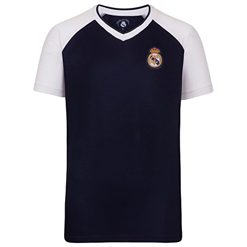 Real Madrid - Jungen Trainingstrikot aus Polyester - Offizielles Merchandise - Dunkelblau/V-Ausschnitt - 8 Jahre