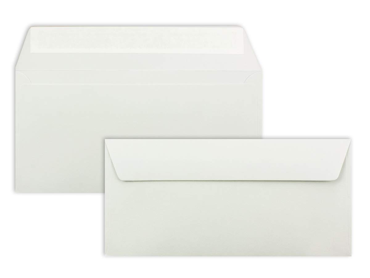 150 Brief-Umschläge DIN Lang - Hellgrau - 110 g/m² - 11 x 22 cm - sehr formstabil - Haftklebung - Qualitätsmarke: FarbenFroh by GUSTAV NEUSER