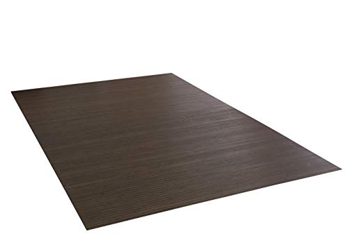 DE-COmmerce Bambusteppich Massive Mocha, 100x160 cm, 17mm gehärtete Stege| die Neue Generation Bambusteppich| kein Bordürenteppich | Teppich | Wohnzimmer | Küche Made IN Germany