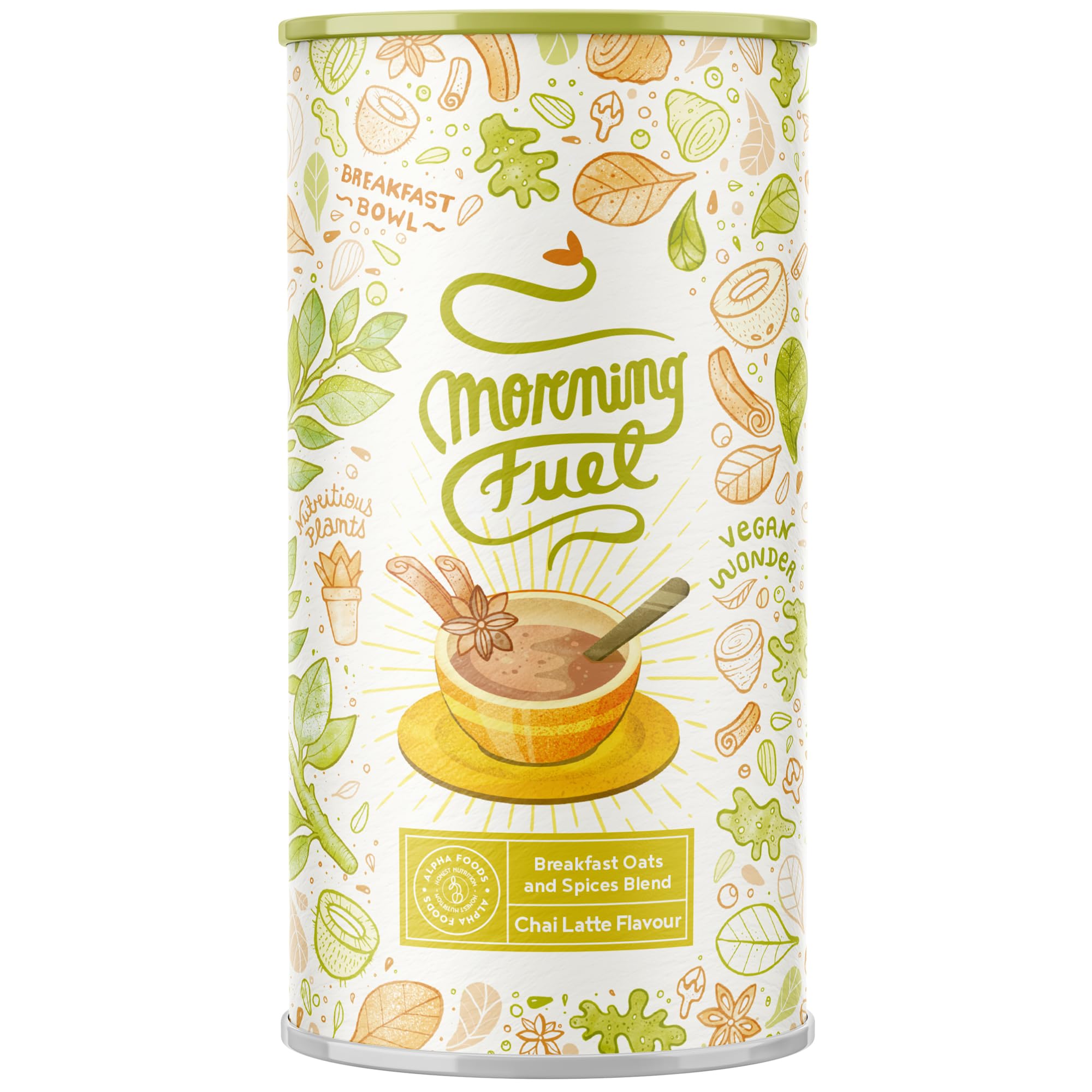 Morning Fuel - Haferflocken/Porridge - Chai Latte - Veganer, Nährstoffreicher Frühstücksersatz - Breakfast Smoothie Bowl