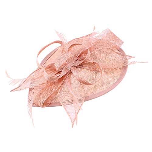 Frcolor Fascinator Hut, Hochzeit Feather Hut Filz Hut für Frauen (Pink)