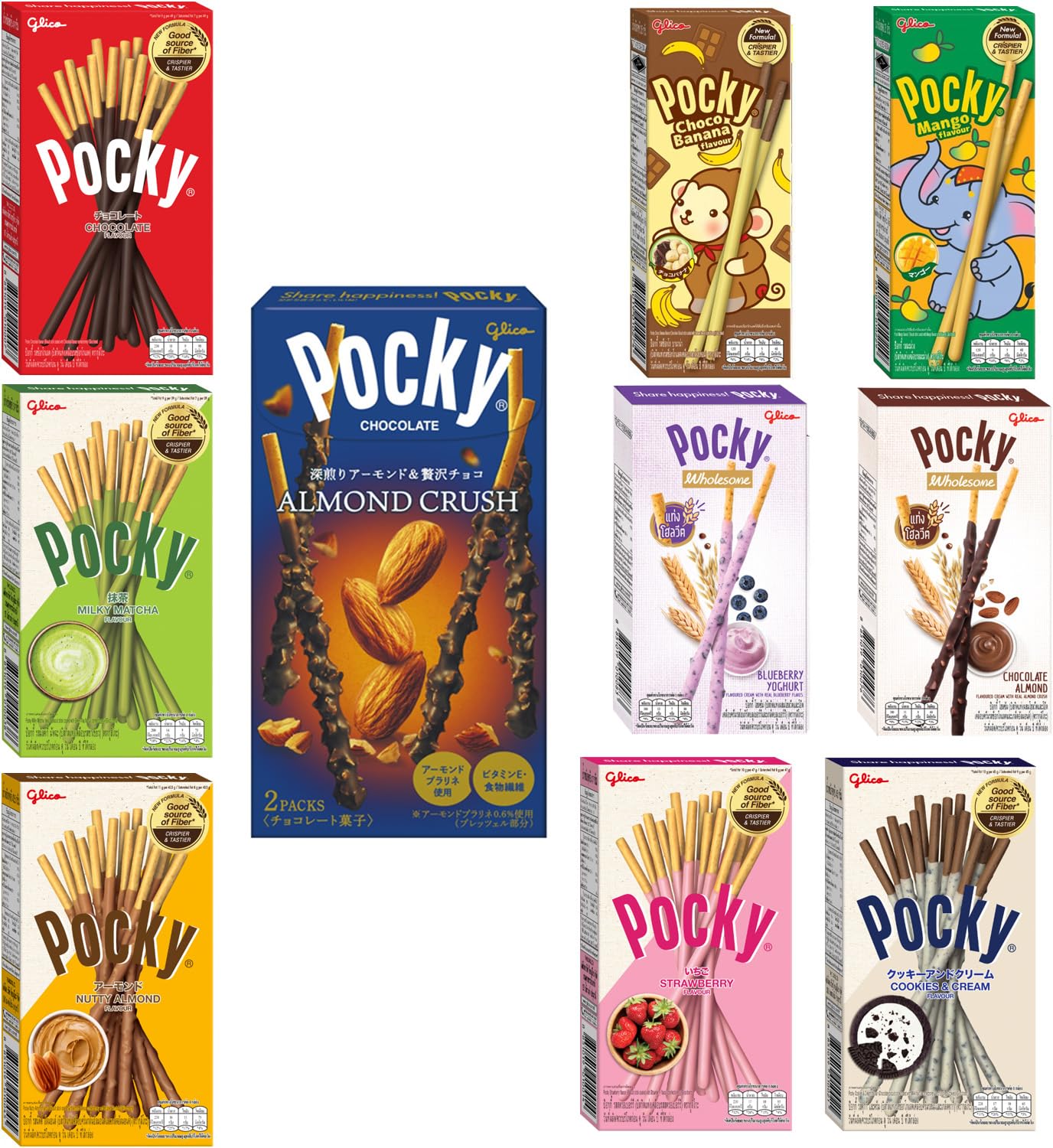 Pocky Schokoladenstäbchen (10 verschiedenen sorten) - Pocky Chocolate Biscuit Sticks Variety Set