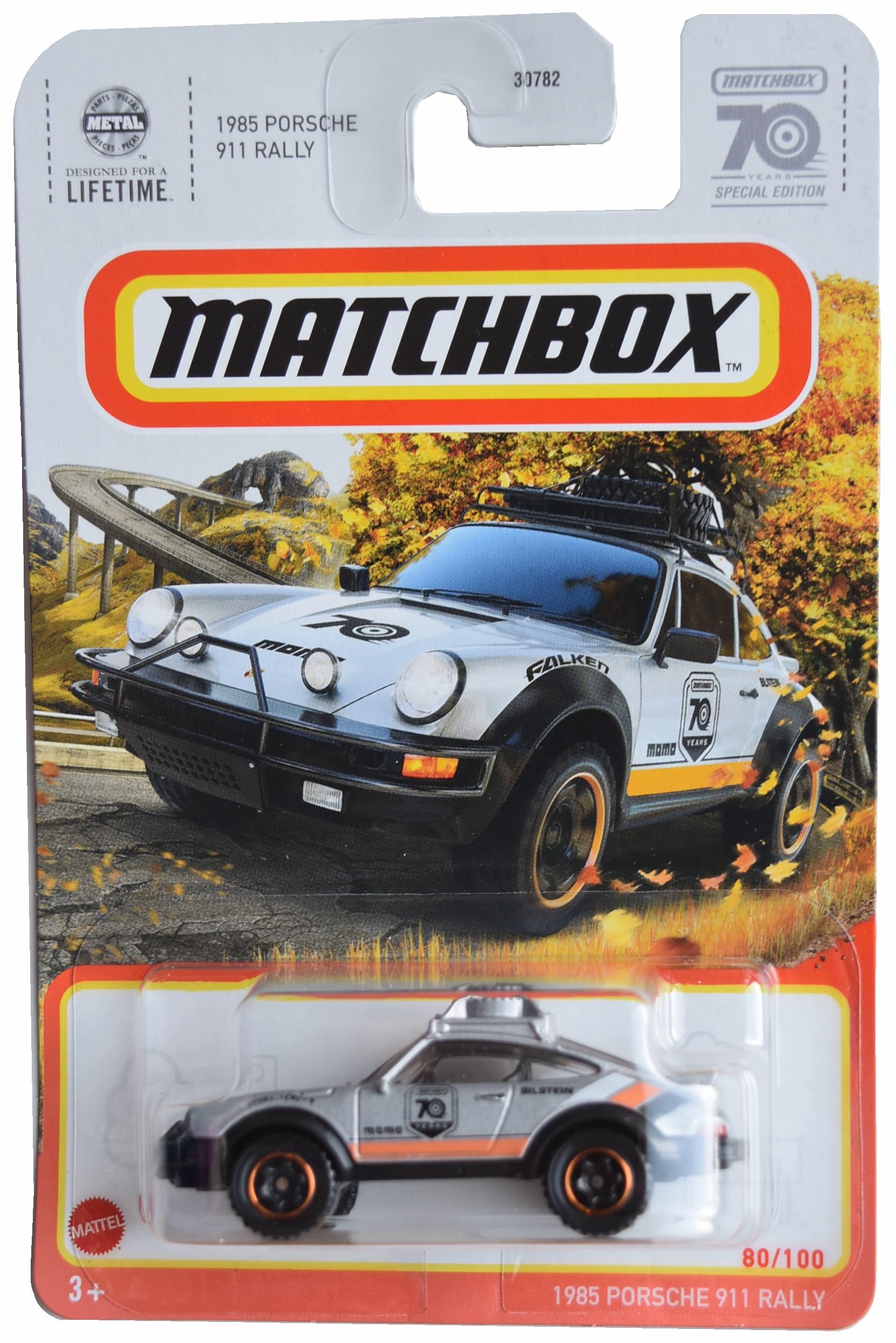 Matchbox 1985 Porsche 911 Rallye, Metallteile [Silber] 80/100