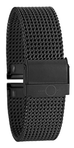 Eichmüller massives 14mm BandOh Edelstahl Milanaise Uhren Armband IP Black