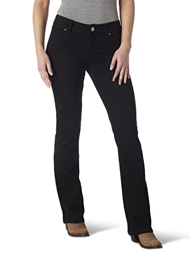 Wrangler Damen Western Mid Rise Stretch Boot Cut Jeans, Schwarz, 5W x 34L