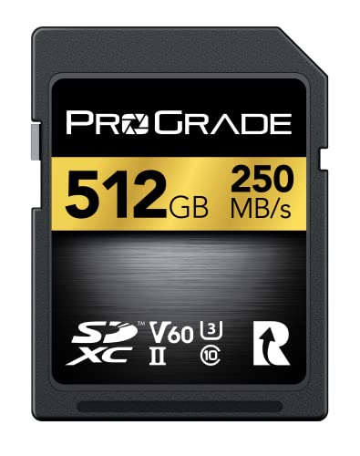 SD UHS-II 512 GB Karte V60 - Schreibgeschwindigkeit bis zu 130MB/s und Lesegeschwindigkeit von 250MB/s | Für professionelle Filmemacher, Fotografen und Kuratoren von Inhalten - von Prograde Digital