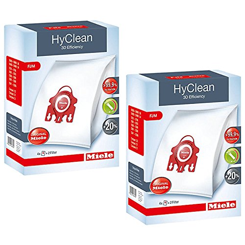 Miele HyClean 3D Efficiency Dust, Typ FJM, 8 Beutel & 4 Filter, Rot